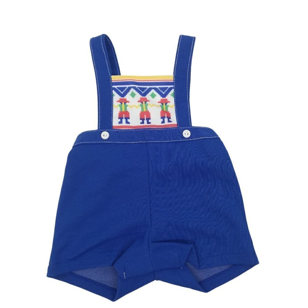 Vintage Carters 80s Overalls Shortalls Shorts Size 12 Months Blue Jumper Snap